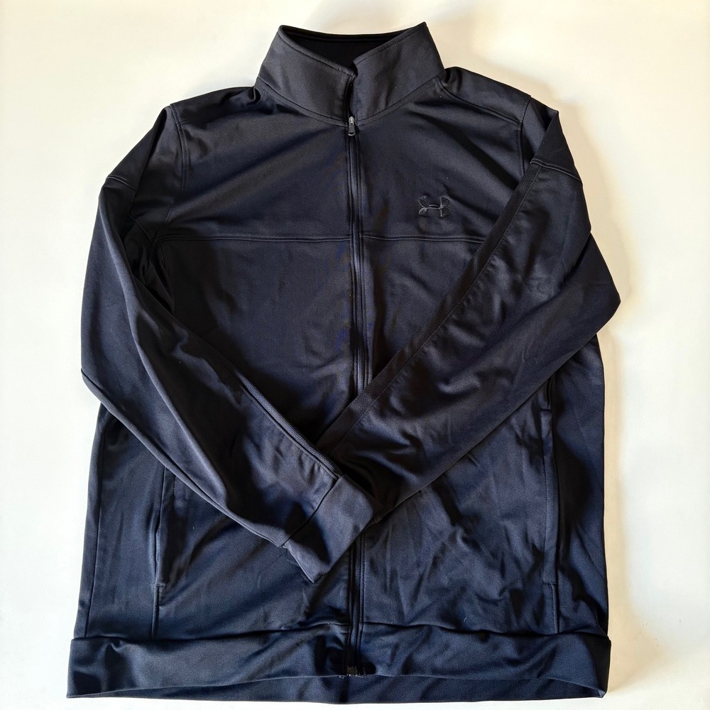 Under Armour Men's Black Full Zip Golf Track Jacket Athletic Performance Size XL